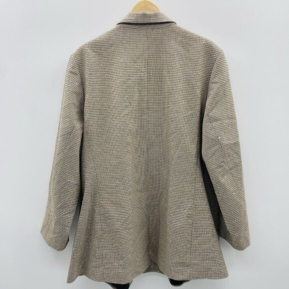 On 34th Womens Plus Size 24W Sequin Plaid Double-Breasted Blazer Jacket $99 313 - Picture 4 of 7